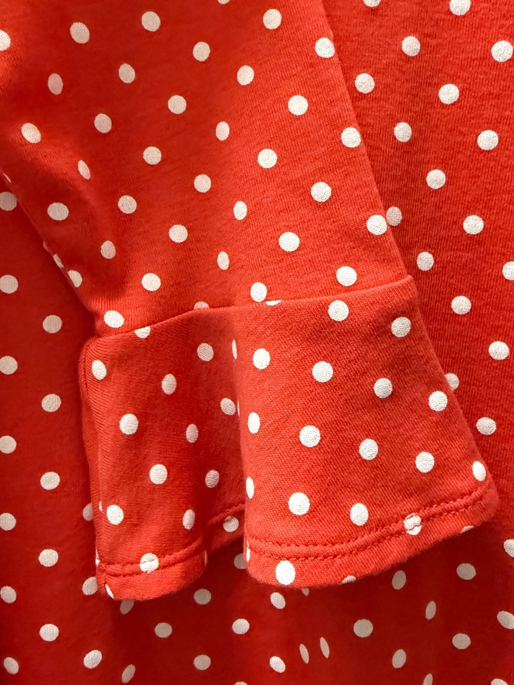 Lauren Ralph Lauren Top L Red Polka Dot Cotton Bell Sleeve Boat Neck - Picture 4 of 9